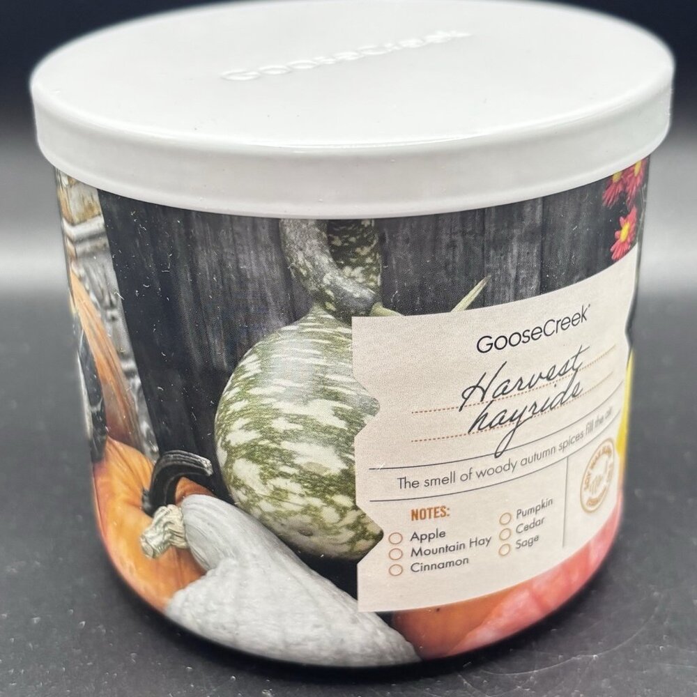 Goose Creek Harvest Hayride 3 Wick Jar Candle 14.5 oz Fall Pumpkin Apple Spices - Picture 11 of 14